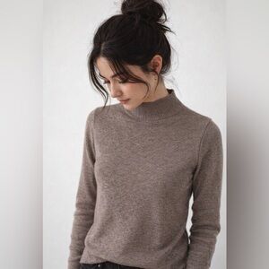 Women's Brown Mockneck Sweater